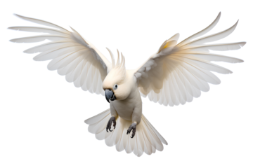 Cockatoo flying by Craig Manners Isolated on a white background, Generative AI