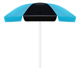 Blue and black beach umbrella