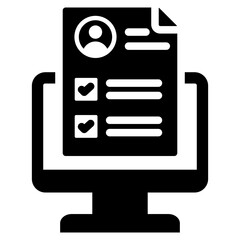Online Assessment Glyph Icon