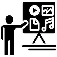 Multimedia Presentation Glyph Icon