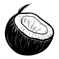 Coconut half Fruit isolated