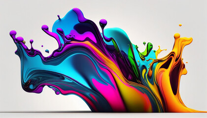 abstract background with splashes,  Abstract colorful bright vivid colors liquid acrylic paint...