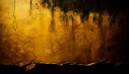 Stof per meter old wall, Abstract gold weathered wall painted background, Ai generated image © FH Multimedia