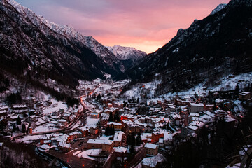 sunset in the mountains Branzi Bergamo