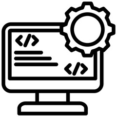 Computer Programming Outline Icon