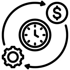 Full Time Employment Outline Icon