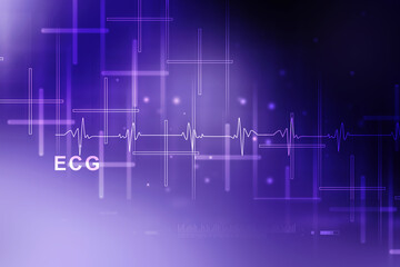 2D illustration Heart cardiogram background