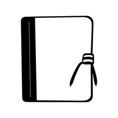 Notebook Icon Silhouette, Book icon on transparent background.