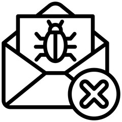 Spam Email Outline Icon