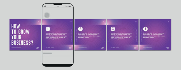 Set of Linkedin Carousel Post, editable social media Instagram carousel post, modern and creative business carousel post template, eps 10. © Graphaxil