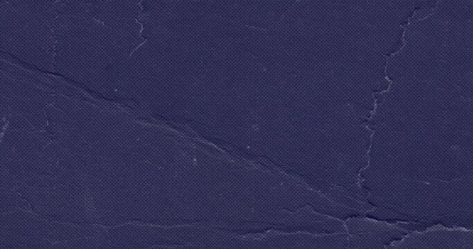 Blue color, Seamless looped animation of Grungy and noisy surface texture of cardboard or hard paper of concrete wall with dent and scratches. Rough surface stop motion animation.