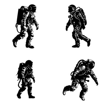 silhouettes of astronut