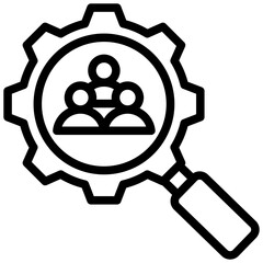 Human Resource Management Outline Icon