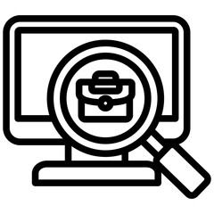 Job Search Outline Icon