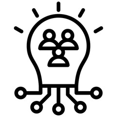 Team Strategy Outline Icon