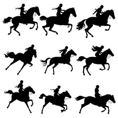 horse riding silhouette, horse silhouette, horse vector, horse svg, horse png, horse illustration, horse, silhouette, rider, vector