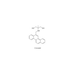Crisnatol  flat skeletal molecular structure Antineoplastic drug used in cancer treatment. Vector illustration.