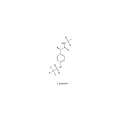 Ladarixin flat skeletal molecular structure CXCR1 antagonist drug used in Type 1 diabetes mellitus treatment. Vector illustration.
