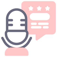 review podcast 3d icon illustration