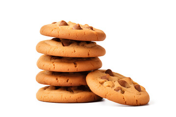 The pile of cookies isolated on a transparent background, Generative AI