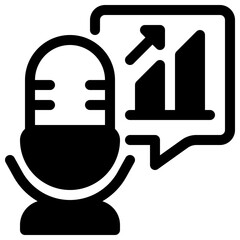 analytics podcast 3d icon illustration