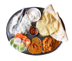 Indian thali / Transparent background