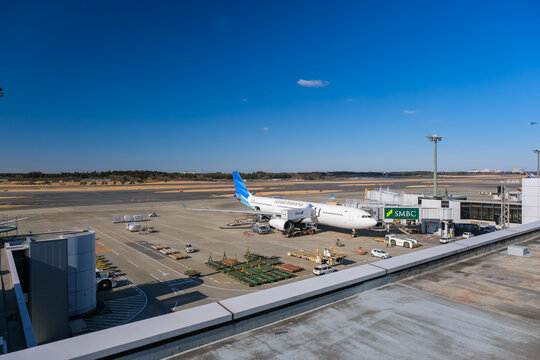 千葉県成田市 成田国際空港、第1ターミナル 展望デッキ（2023年2月9日）