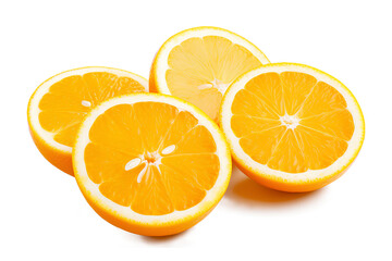 Fototapeta premium Sliced orange fruits isolated on a transparent background, Generative AI