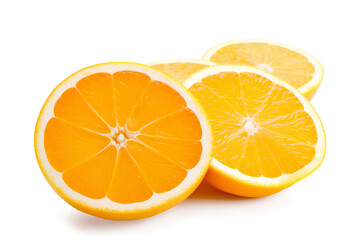 Fototapeta premium Sliced orange fruits isolated on a transparent background, Generative AI