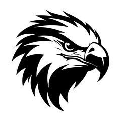 the silhouette of an eagle's head that has a simple but very clear shape depicts that it's an eagle's head
