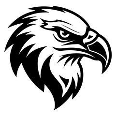 the silhouette of an eagle's head that has a simple but very clear shape depicts that it's an eagle's head