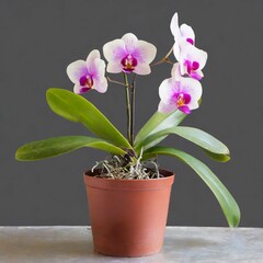 Orchids  flower, potted plants, photos and then edited.