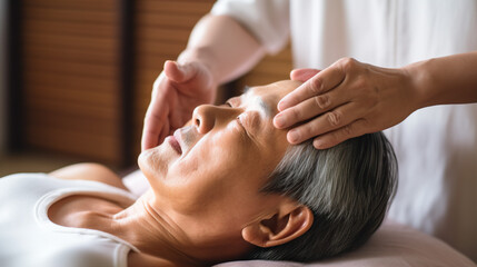 Massage Therapy: A caregiver provides a soothing massage to an elderly person