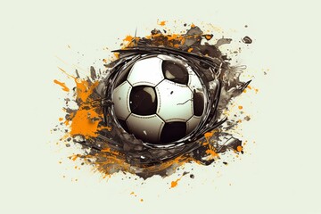 Illustration of a football soccer ball. Generative AI