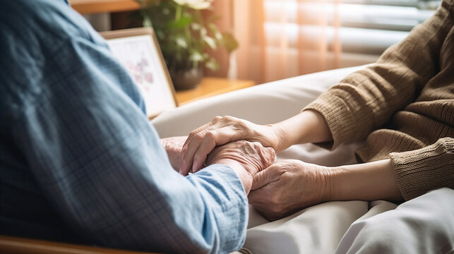 Reminiscing: An elderly individual shares stories with a caregiver