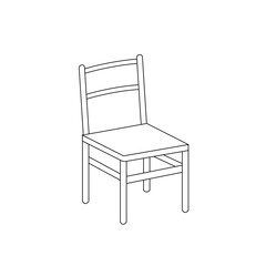 chair cartoon vector illustration black and white isolated on white background.