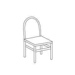 chair cartoon vector illustration black and white isolated on white background.