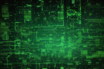 Fototapeta na wymiar Abstract green background with circuit board, digital background, circuit board