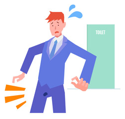 追っかけ漏れに焦る男性のベクターイラスト