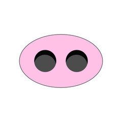 A vector illustration of a pink pig nose.