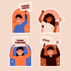 Human Rights Day sticker set