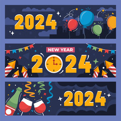 Obraz premium Celebration New Year Count Down Banner