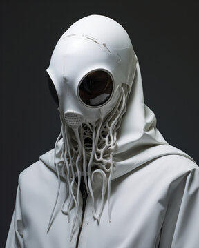 Portrait of Weird Alien Robot Humanoid. Generative AI