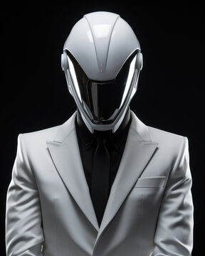 Portrait of Weird Alien Robot Humanoid. Generative AI