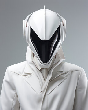 Portrait of Weird Alien Robot Humanoid. Generative AI