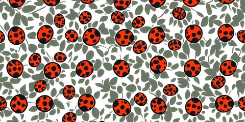 seamless pattern with ladybugs