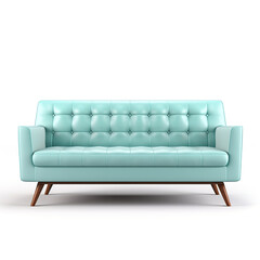 Fototapeta premium Classic green sofa isolated on white background. 