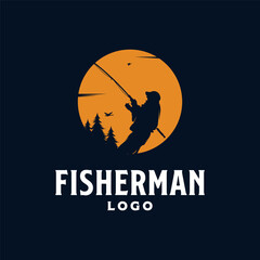 Fishing logo design template illustration. Sport fishing Logo