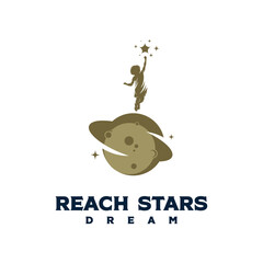reaching stars logo design template dream star logo