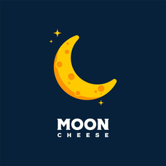 Moon and cheese logo design template